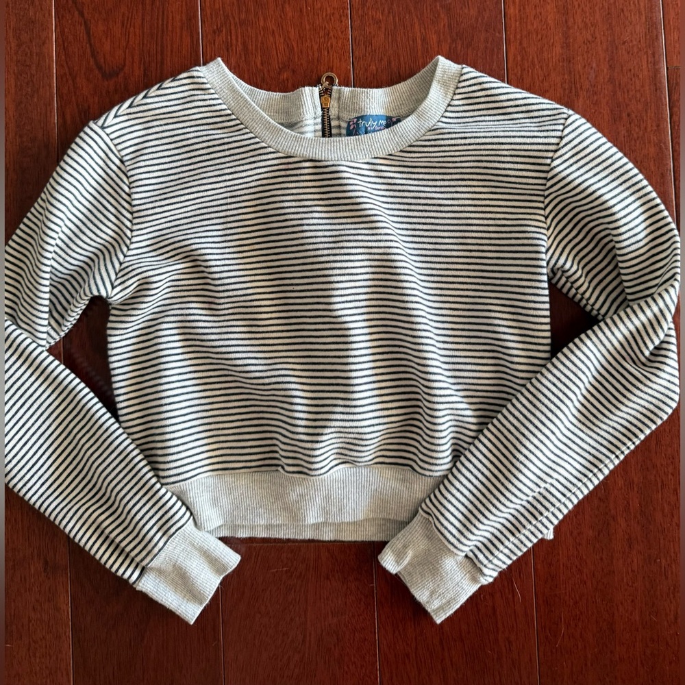 Truly Me striped long sleeve crop top